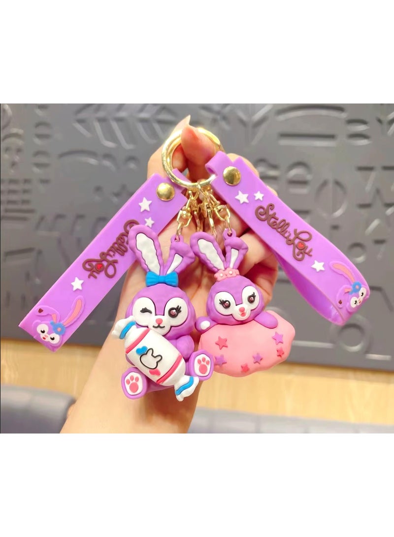 Disney Purple Rabbit Rubber Keychain / Shape 6 - Image 3